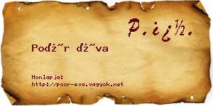 Poór Éva névjegykártya